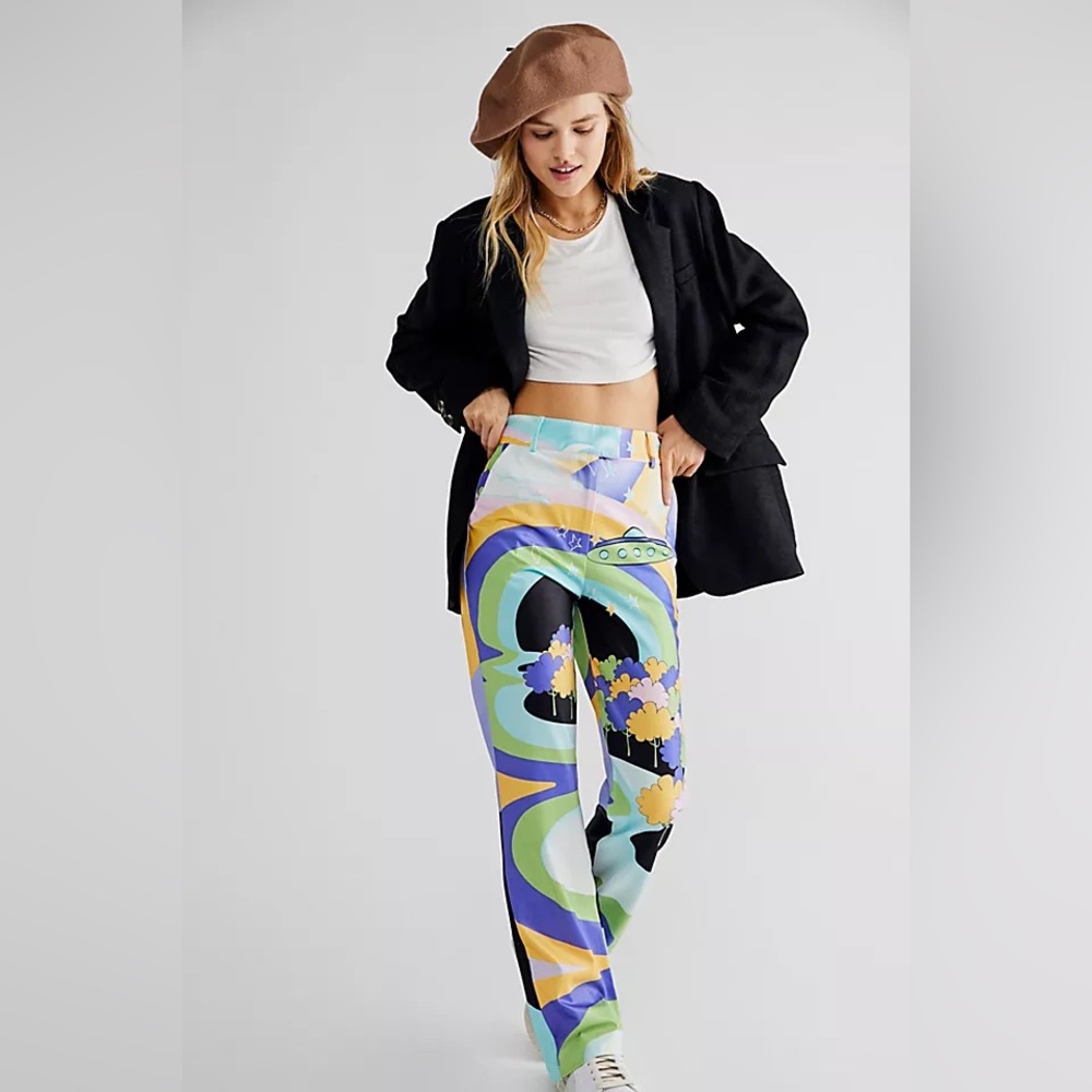 House of Sunny Multicolor Abstract Pants